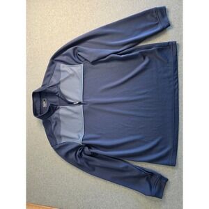 Bolle Mens Navy Blue Golf 1/4 Zip Pullover Long Sleeve Athletic Top XLarge